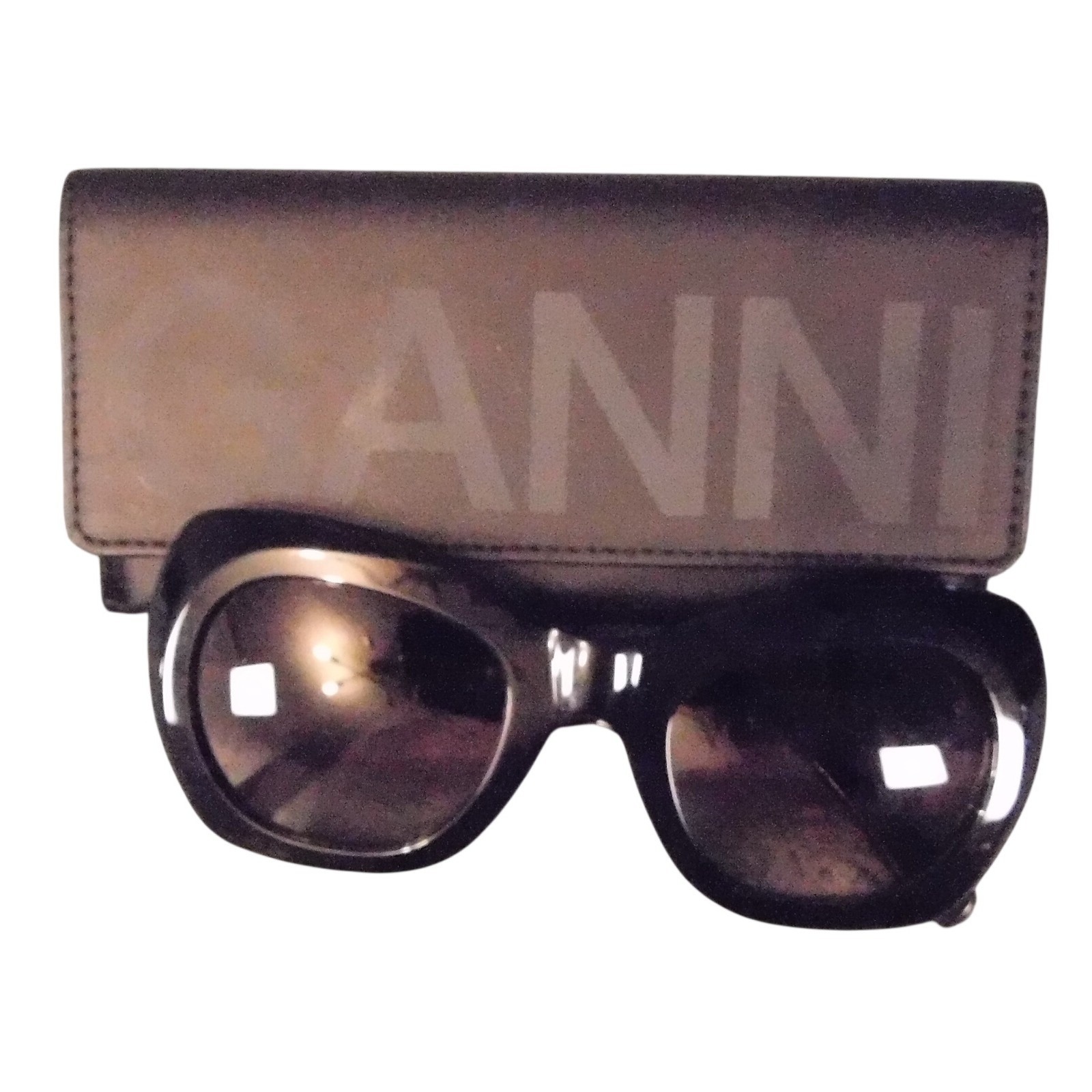 Ganni Black Chunky Sunglasses Designer Statement Frames